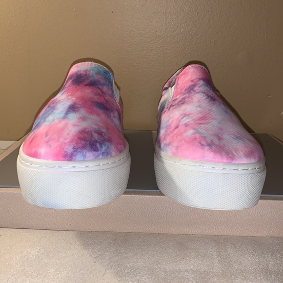 ☂️ NEW Qupid Pink Blue Tie Dye Slip On Sneakers Y2K Pastel Festival Shoes 9 - Picture 5 of 10